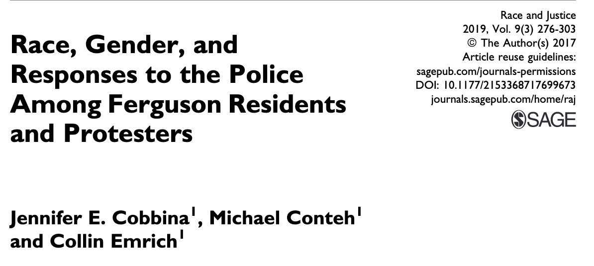 347/ "When Black men challenged the police, it proved harmful for them, as they were often... jailed, or assaulted. Black women... challenging officers’ actions... were generally freed... Compliance toward the police led to favorable outcomes for men...and unfavorable for women."
