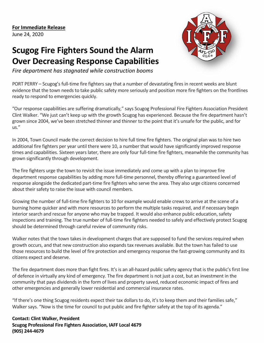 The time for change is now. ontariofirefighters.org/scugog