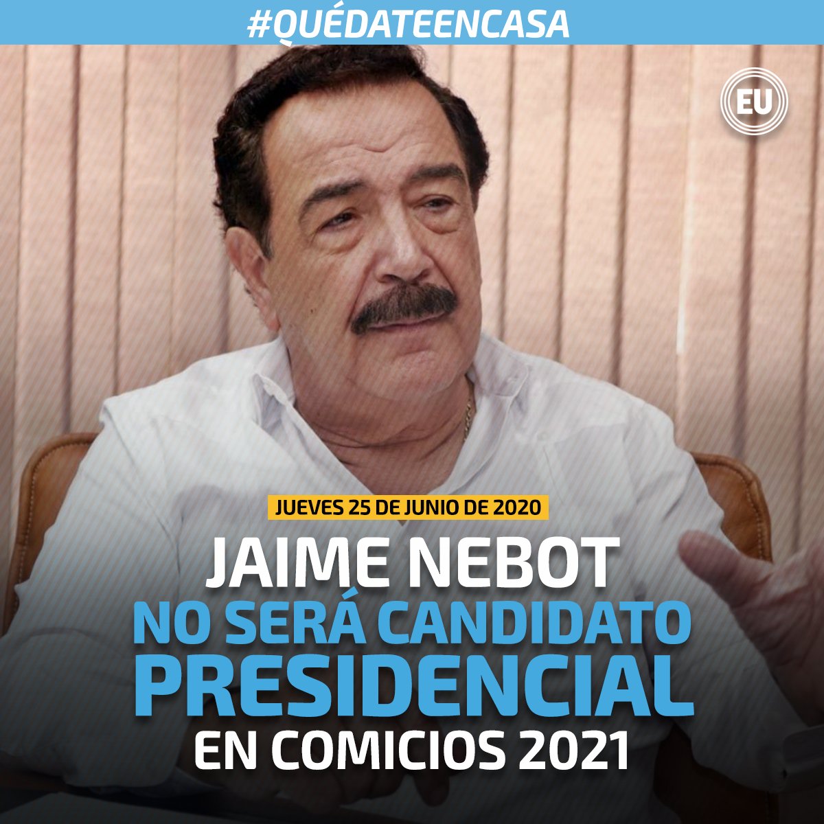 eluniversocom's tweet photo. Jaime Nebot anuncia que no será candidato a la presidencia de #Ecuador en las elecciones de 2021. https://t.co/bqdIU0eXqi