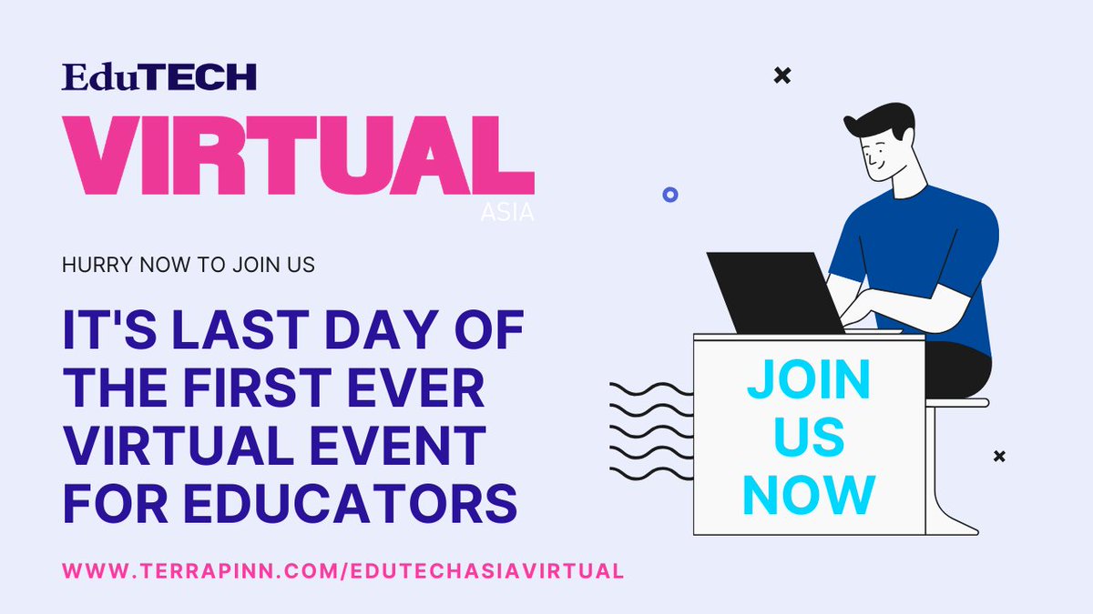 edutech_asia's tweet image. Last chance to join #LIVE for the first ever Virtual event for Asian educators. We have more presentations, panel discussions and roundtable discussions on #SmartCampus and #StartUpProgrammes today. Get your free tickets now at bit.ly/2YaJEZD! #EduTECHAsiaVirtual