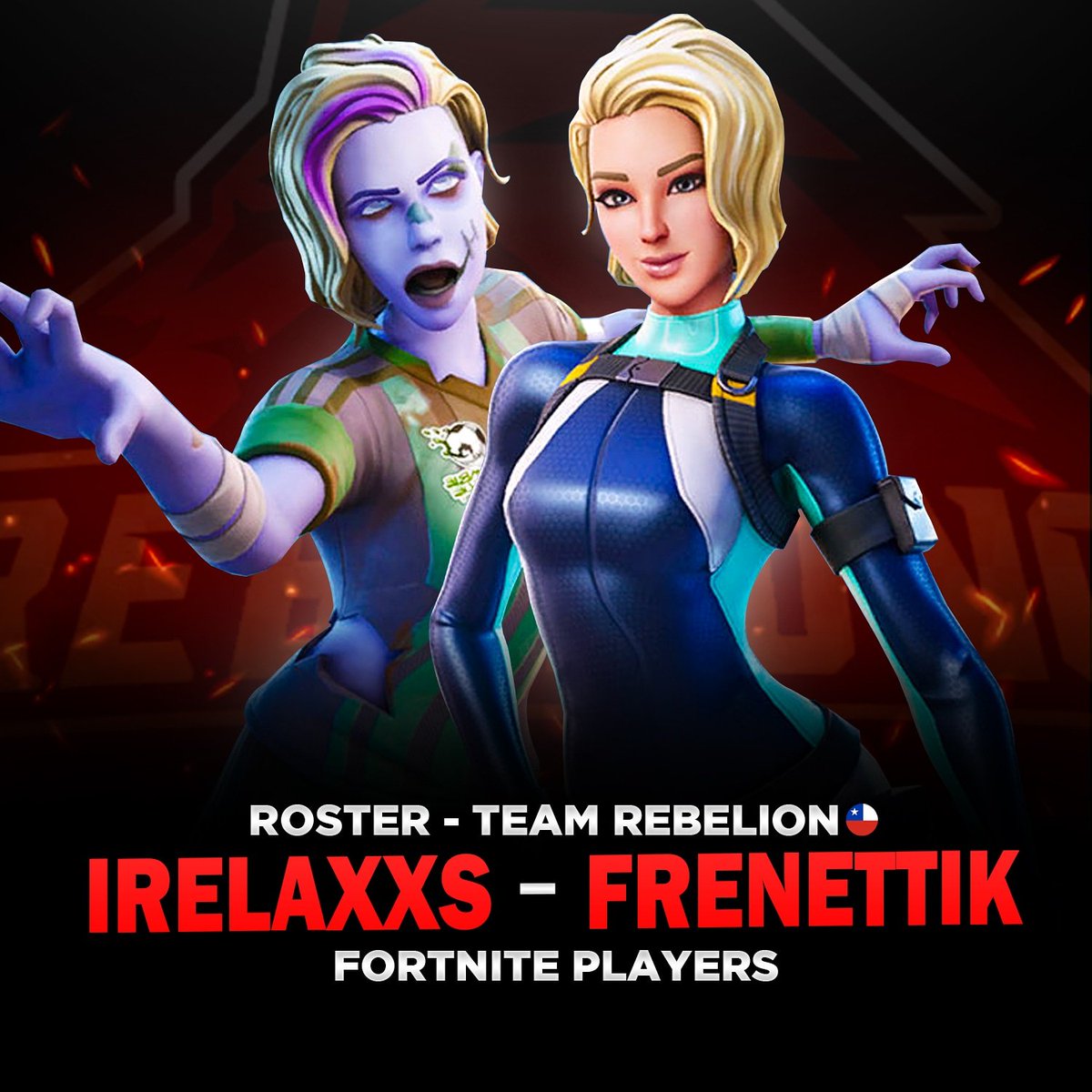 TeamRebelionCL's tweet photo. ¡Roster oficial Fortnite 2020!

Les presentamos a "IRelaXxs" y "Frenettikk" jugadores que estarán representando a Team Rebelion Chile para lo que resta de año. Les damos una grata bienvenida, esperando que puedan cumplir con todas las metas y más. 
#GoRebelion 💪❤ https://t.co/hjjeEMs99U