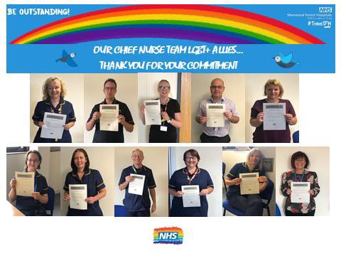 A BIG thank you to our Chief Nurse Team for signing up to our brand new LGBT+ Allies Programme🌈@SFHFT @totallytigers @clareteeney @HoggJulie @PhilBoltonRN @lynnmsmart @RobinBinks @LisaBratface @ysimpson2001 @millca21 @tinahymastaylor #PRIDE2020 #beOUTstanding
