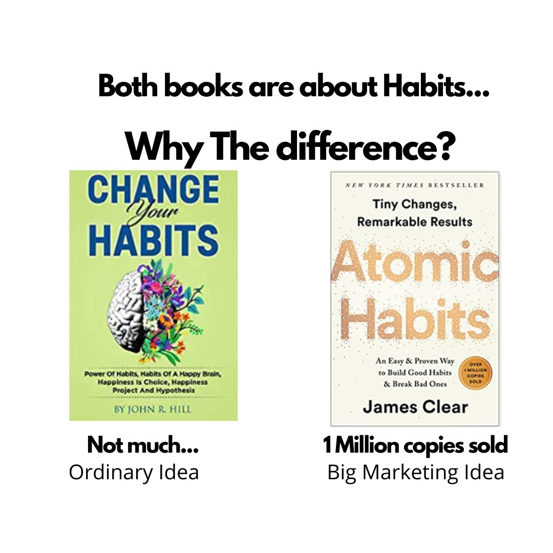 Here's another exampleBoth books are about "Habits"Clear took the ordinary idea of "Change your Habits" into something new, unique, and extraordinary.Ordinary: Change your habitsExtraordinary: Atomic Habits What's an atomic habit? Nobody had heard it before. What is it?