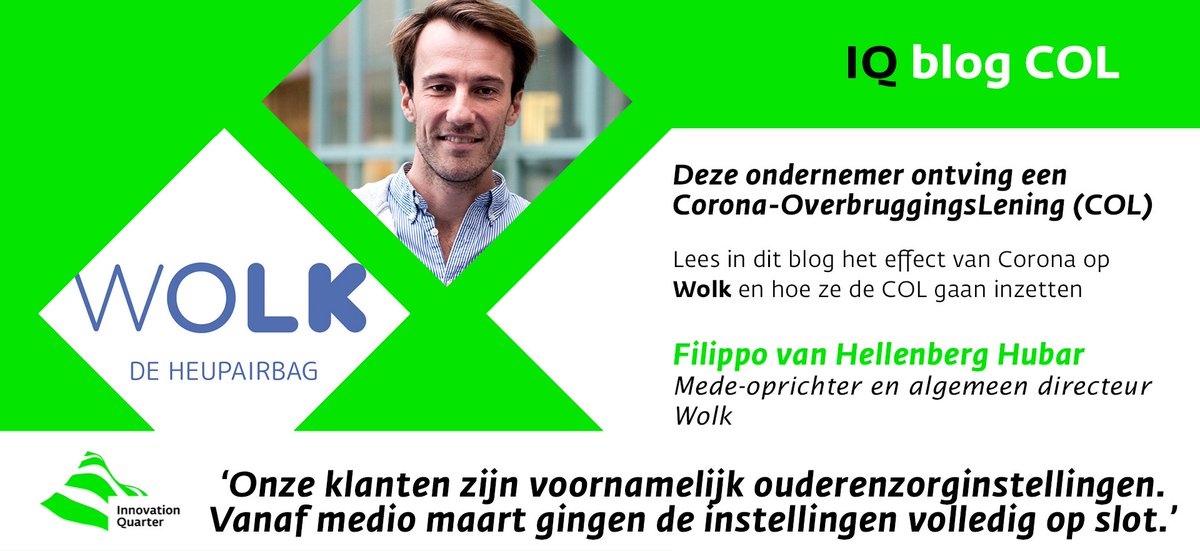 Blog / De klanten van <a href="/Wolkairbag/">Wolk. De heupairbag</a> zijn voornamelijk ouderenzorginstellingen. Vanaf medio maart gingen de instellingen volledig op slot. "Bestaande klanten konden we nog enigszins ondersteunen, nieuwe klanten vinden was onmogelijk." bit.ly/31MCy0V