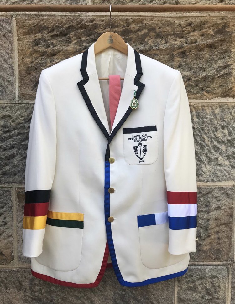 The London based Defence Attachés of the eight military crews racing for The King’s Cup <a href="/HenleyRegatta/">Henley Royal Regatta</a> last year collaborated to produce a unique blazer. The ninth blazer was a gift to Chris Hartley from Australian Defence Attaché Commodore Guy Holthouse AM RAN ‘in appreciation’