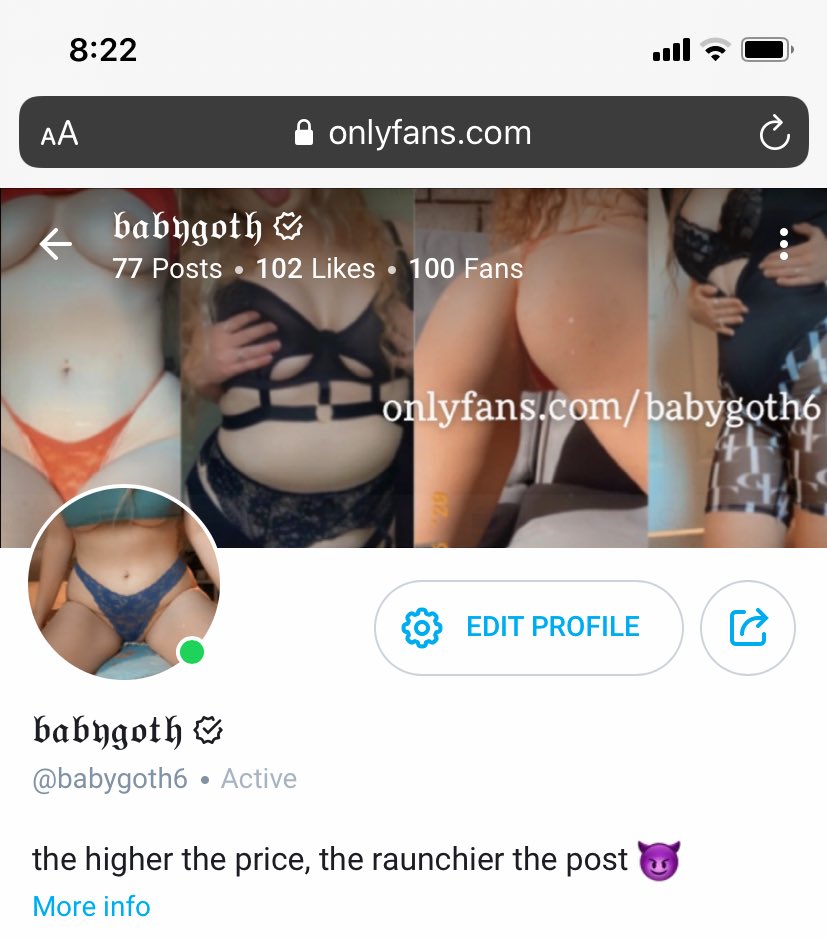 babygoth669's tweet photo. thanks sm for 100 fans on #onlyfans !
>>π https://t.co/OFIND3RKXJ π
(FREE to subscribe)
here's my #FaceReveal π§Έπ y'all deserve it!
look forward to heaps more uncensored posts now i can show my face!!
#Announcement #subscribergoal #fangoal https://t.co/zY0Lxak2q8