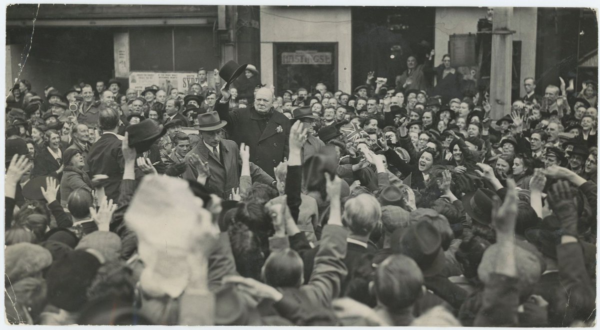 PDimoldenberg's tweet photo. 75 years ago today, the 1945 General Election campaign was in full swing. At a public meeting in Walthamstow Winston Churchill was booed and heckled. Read about it in ‘Cheer Churchill. Vote Labour’ available at https://t.co/WtuQr0If4L. All proceeds to Westminster foodbanks https://t.co/OcUOfvuMXs