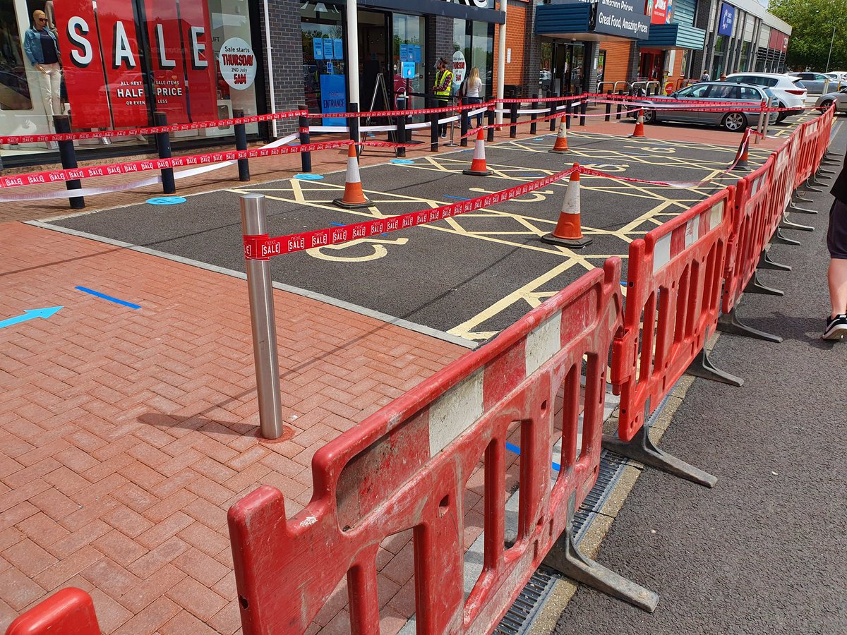 Thanks <a href="/nextofficial/">Next</a> for your sale barriers taking up the #disabled parking bays at the retail park in Bridgwater. There is ample queuing space elsewhere and no one is even in the queue! <a href="/DHorizons/">Disability Horizons</a> <a href="/Compassdis/">Compass Disability Services</a> <a href="/AccessAbleUK/">AccessAble</a>