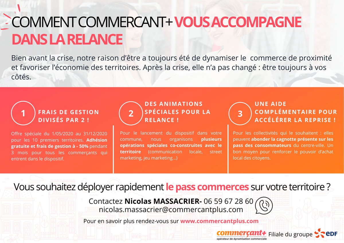 proxity_edf's tweet photo. #Commerçants, #collectivités, managers de centre-ville👥 envie de relancer 📈 votre économie locale ?

@CommercantPlus vous accompagne dans la relance💪!
Contactez-nous pour en savoir plus⬇️

#passcommerces #économielocale #jesoutiensmonpetitcommerçant #territoire #COVIDー19 https://t.co/3vtmUZaypI