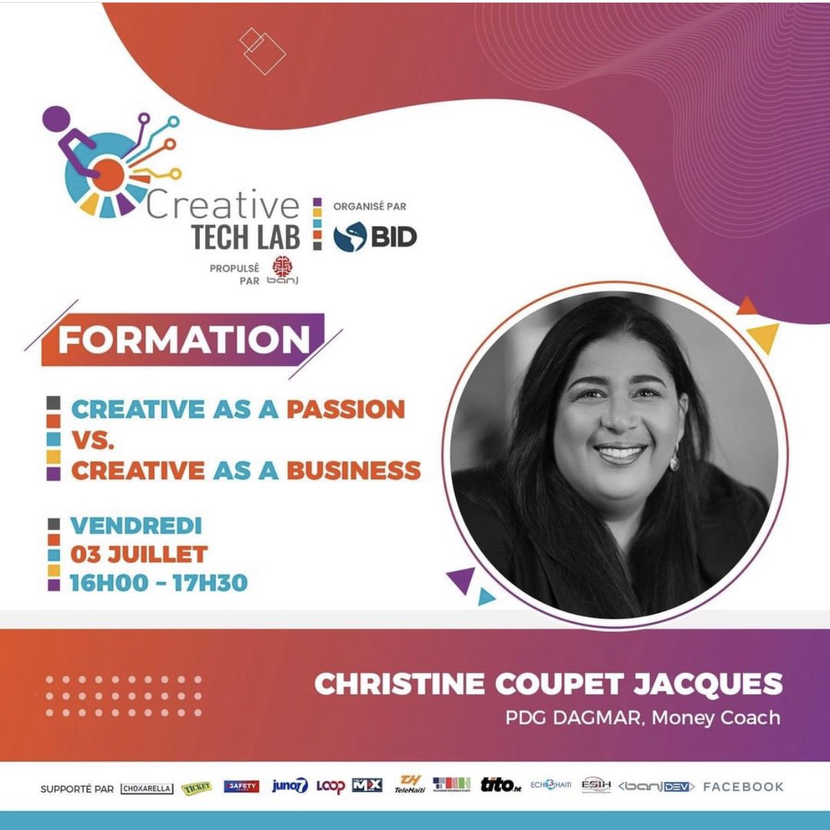 chriscjacques's tweet photo. I will be hosting a training during the @banjht #CreativeTechLab on “Creative as a passion vs. Creative as a business” - Register for this session TODAY July 3rd from 4:00 - 5:30 pm. Zoom link below. Only a few slots left. @madanjacques
RSVP: https://t.co/tM6TFvg4DJ https://t.co/LYwRoPIXd6