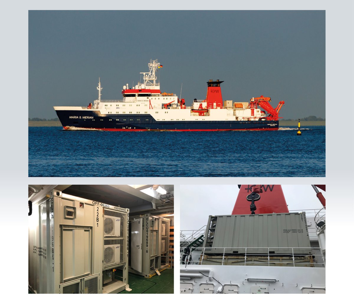 ELAOffshore's tweet photo. Recent use of various #offshore accommodation modules on a research ship - ELA Offshore recently delivered offshore accommodation modules in #container form for the #research ship “Maria S. Merian”.

Copyright notice for photo: Alfred-Wegener-Institut / Wolfgang Cohrs (CC-BY 4.0) https://t.co/0SbM9Y7Wza