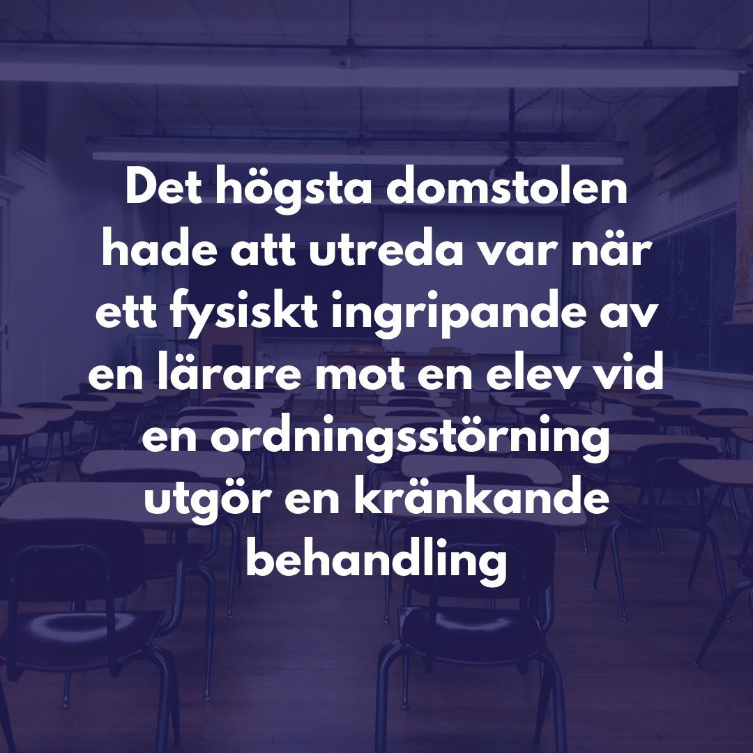 juriststudenter's tweet photo. Högsta domstolen slår fast:

Att en lärare tagit ett grep om en elevs nacke och arm för att lyfta honom ur en soffa var inte kränkande. https://t.co/sjawUMxQTE