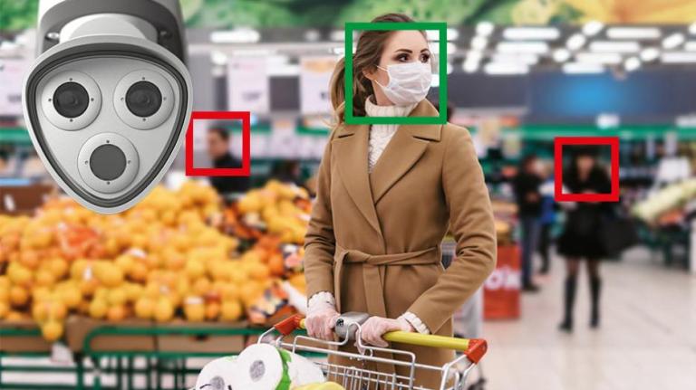 Protéger les zones, détecter les #masques , le moment où ils sont portés et avertir s‘ils ne le sont pas. Empêcher l‘accès non autorisé aux zones restreintes en #Alsace