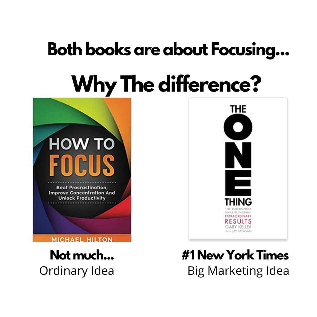 What is the difference between these books?One was #1 on NYT and WsjThe other? Probably not much...What's the difference?Both are about Focusing. How To Focus is an ordinary idea. We've all seen it many timesKeller expanded this idea into something new and different