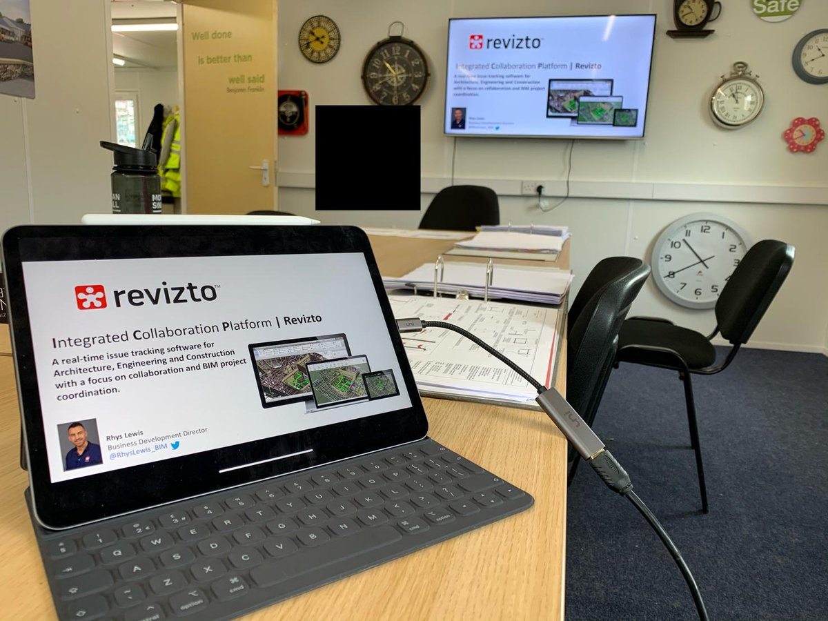 rhyslewis_bim's tweet photo. Another day #OnSite w/@morgansindallci on my doorstep for a change focused on #Design #Collaboration & #OnSite #Coordination using @REVIZTO
Thx @theBIMpanzee for my new toy, allowed me to present completely from my iPad, impressed myself!
#IntegratedCollaborationPlatform goals! https://t.co/aIpbUB9AT4