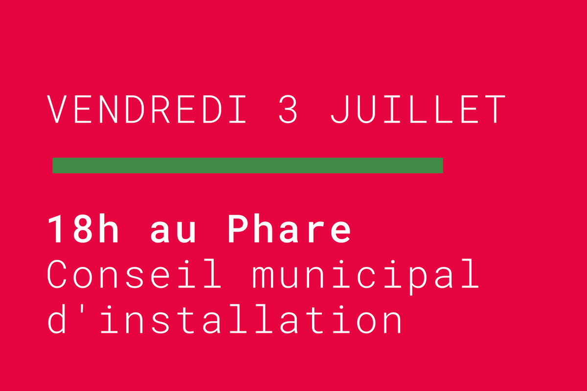 Ce soir, à 18h au Phare, se tiendra le Conseil Municipal d’installation où les nouveaux élus éliront le Maire et les Adjoints. Nous vous attendons nombreux car cette victoire c'est aussi la votre. #Tournefeuille #electionsMunicipales2020