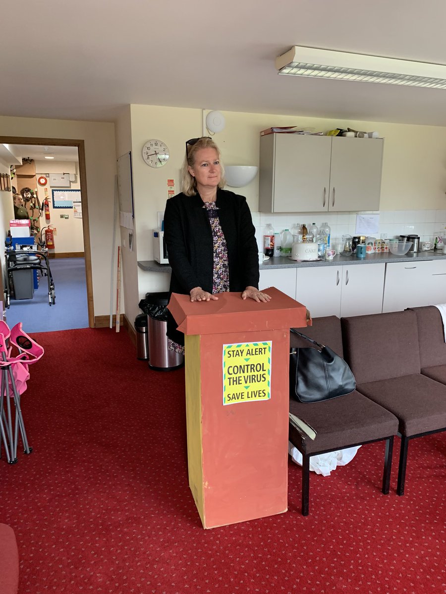 StrattonSchool's tweet photo. We are awaiting today’s briefing from the podium. Mrs Towler ready to address the nation! https://t.co/zck3Om6d7J