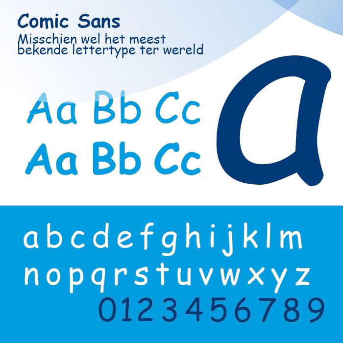 VWCGROEP's tweet photo. Comic Sans werd in 1994 ontworpen als een casual lettertype voor informele documenten en is gebaseerd op de vaak handgeschreven lettering in tekstballonnen van stripverhalen. En wellicht wel het meest gebruikte en bekende lettertype ter wereld. Gebruikt u hem nog?
#comicsansday https://t.co/zvdwN4lEXg