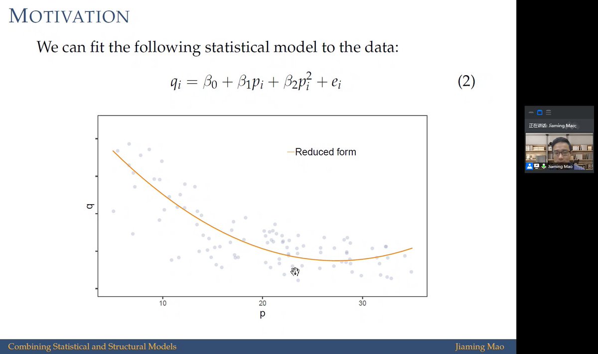 IESR_Jinan's tweet photo. IESR #webinar | @JiamingJMao from WISE at Xiamen University shares his research on Combining Statistical and Structural Models for Improved Prediction and Causal Inference. https://t.co/qwDf2x1HQg #EconTwitter https://t.co/uBxslkbmVi