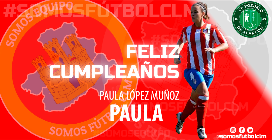 🎂 CUMPLEAÑOS | Un tirón de orejas para ...
·
👤 Paula López Muñoz, "Paula" (<a href="/paulita_lm6/">Paula López Muñoz</a>)
⚽ Pozuelo CF, <a href="/Cfpozuelo/">CF Pozuelo</a>
🏠 Torrijos (Toledo)
·
¡Disfruta de tu día 🎉👏🏻!
·
#SomosCLM🔴⚪
#FelizCumpleaños