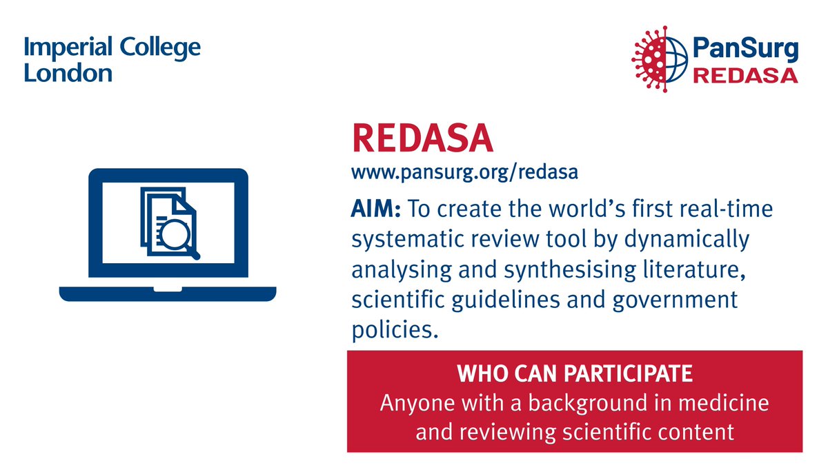 PanSurg's tweet image. 📡calling all #datacurators!
We are looking for volunteers to help an exciting new  #COVID19 project!
Join us to become a PubMed-citable collaborator &amp;amp; a chance to win weekly top curator prizes!🤑
To register or find out more:
 🌐 pansurg.org/redasa 
📩 redasa@pansurg.org