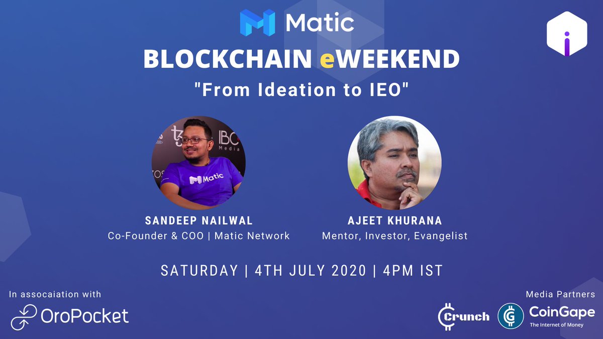 InbloxEvents's tweet photo. Some questions on our mind for @sandeepnailwal and @AjeetK on the path from #ideation to #IEO.

- Which ideas work?
- What does it take to be an IEO worthy project?
- What factors guarantee success? 

What is your query? Write in the comment below. 

#BlockchaineWeekends https://t.co/b94vpbg95o