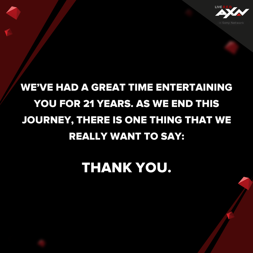 BreakingViews4u's tweet photo. #AXNIndia going off air from Today after entertaining us all for 21 years. Thank You #AXN
@AXNIndia @SonyPIX #SonyPIX #PIX https://t.co/wUD0ORYZ8X