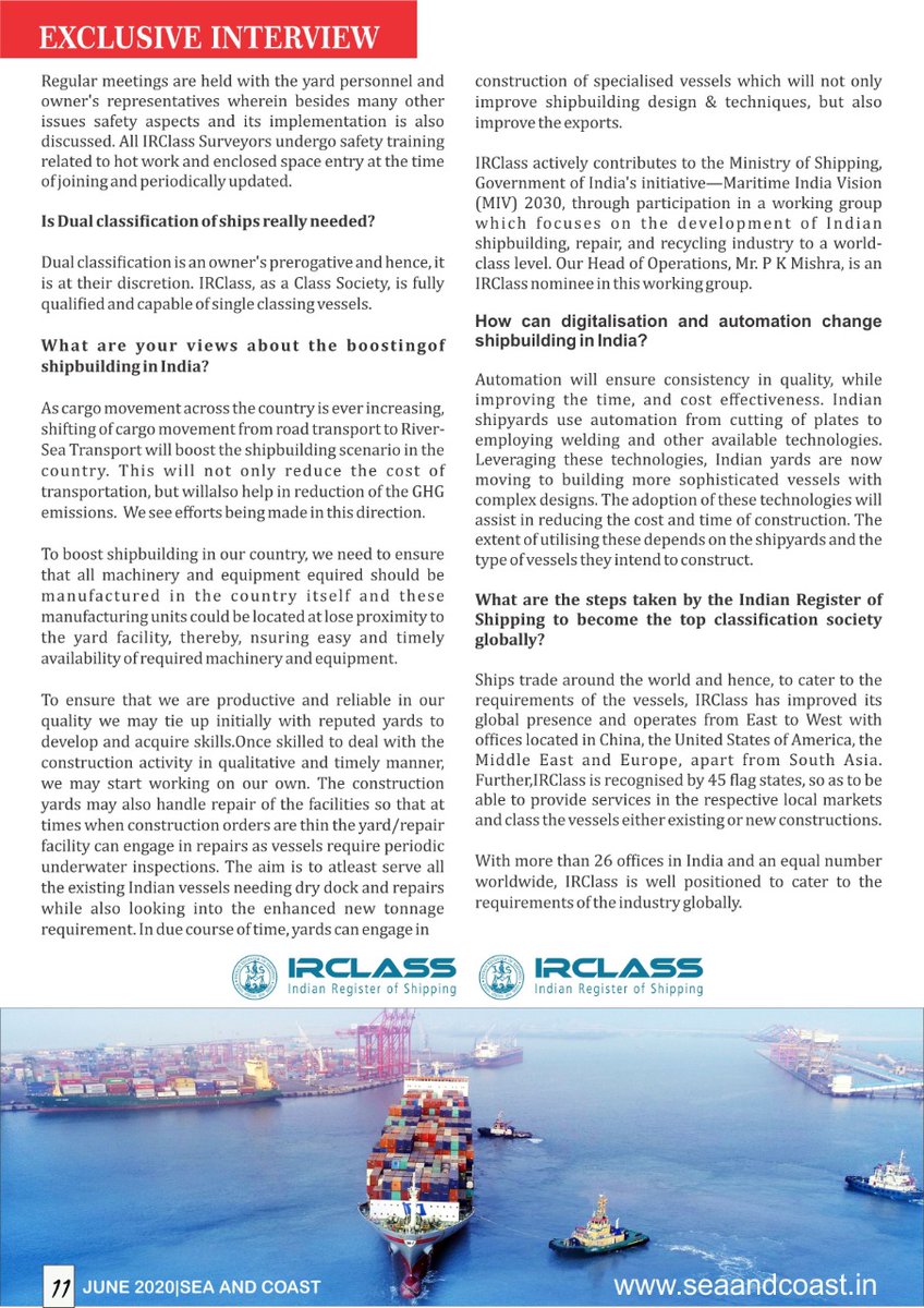 seaandcoast1's tweet photo. Check out our exclusive interview🎙️'Talking Ship with IRS' with Joint Managing Director @irclass Vijay Arora where we talk about #EverthingShipping. 

#shipping #shippingcontainer #maritime https://t.co/alq0OpymbX