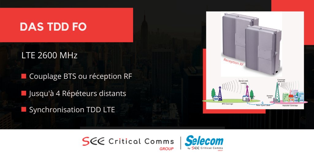 SelecomSA's tweet photo. Découvrez dès à présent notre gamme de #répéteurs TDD #LTE2600 MHz qui vient s'inscrire dans le déploiement de la nouvelle bande 2600 MHz pour les #Réseaux #Mobiles Professionnels. Demandez la datasheet sur commercial@selecom.fr https://t.co/jDZUDlCqj7