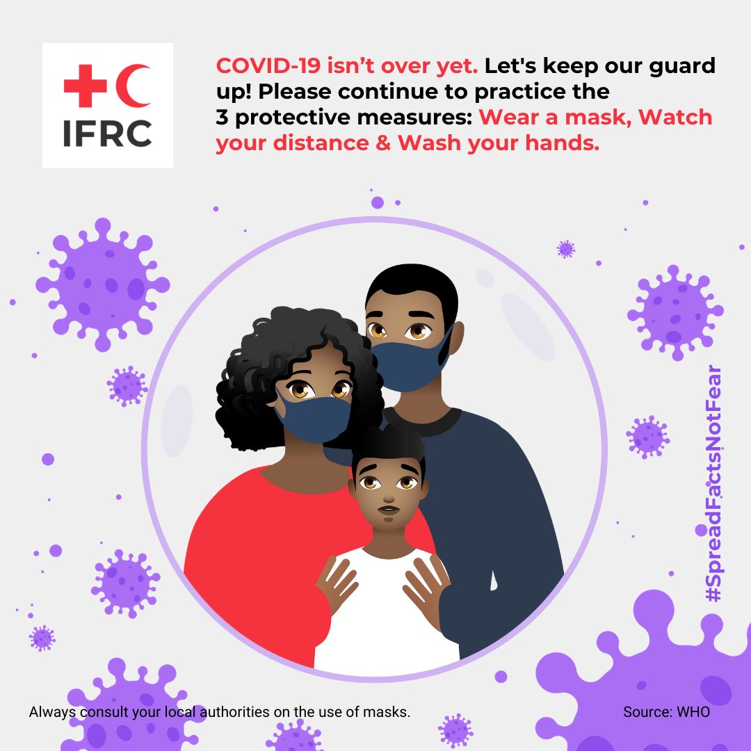 COVID-19 isn’t over yet. Let's keep our guard up! 😷
#SpreadFactsNotFear