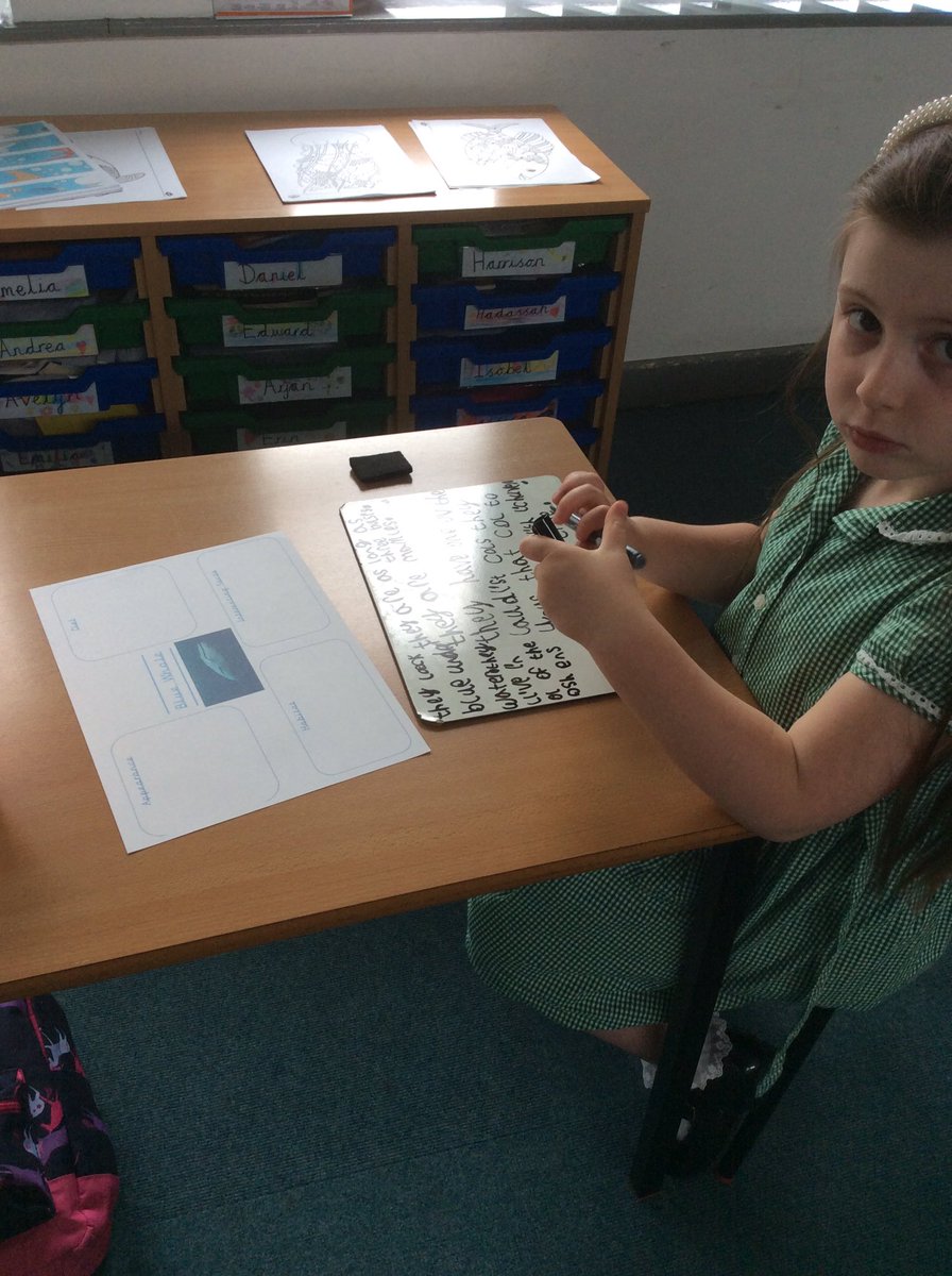 WrensMPS's tweet photo. The children were recording interesting facts about the whales this morning https://t.co/z05CrmISgH