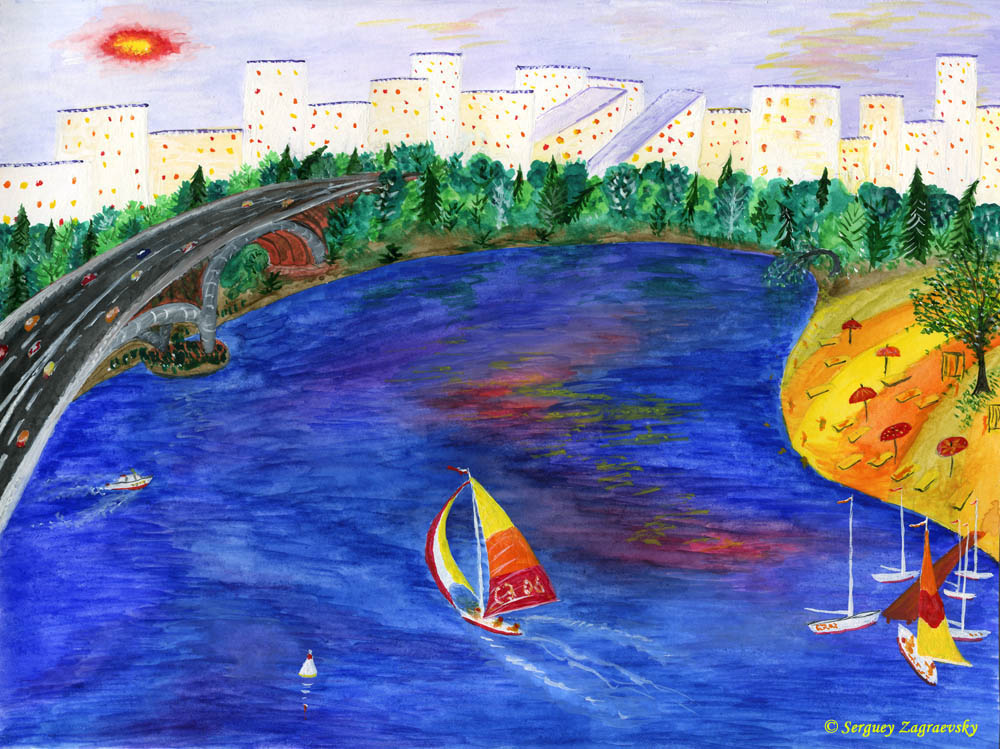 Sergey Zagraevsky (zagraevsky.com). 
ИЮЛЬ. СТРОГИНСКАЯ ПОЙМА / JULY. STROGINO FLOOD-LANDS.