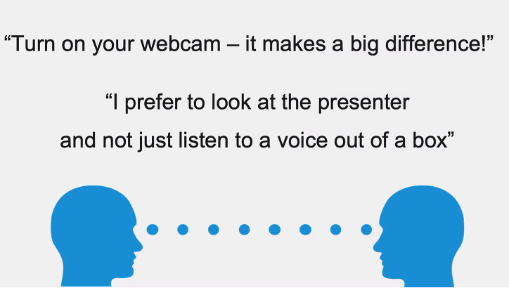 gauravkheterpal's tweet photo. When you get on a call with your team/ a client/ are presenting a demo, always TURN ON your webcam. After all
-We're humans
-We like to talk to humans
-Nobody likes talking to a voice box
-Nobody likes listening to a voice box
#teamwork
#WorkFromHome
#PowerSpeaking
#Virtual https://t.co/o1EEI2vKHf