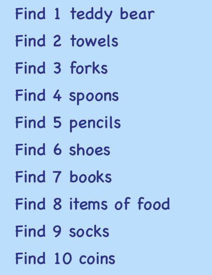 Today’s activities are to practise writing your numbers, play a finding game and to create a crab. You could draw, paint or use different materials to make your crab🦀
