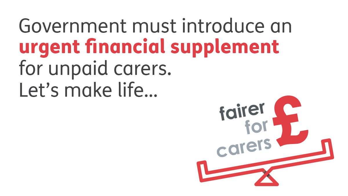 DementiaUK's tweet photo. 1.2 million unpaid carers are living in poverty and desperately need more support. Today we’ve joined 91 other organisations calling on the Government to urgently raise the level of Carer’s Allowance and make it #FairerForCarers: https://t.co/hFoytOC7mC https://t.co/FbRhSqWSut