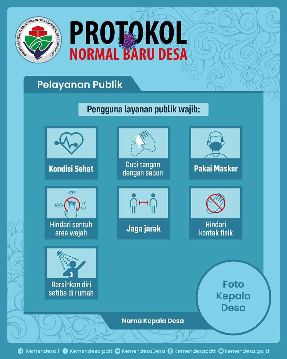 kadrajat's tweet photo. Protokol Normal Baru Desa @KemenDesa, kami #tppikecpaciran #tppilamongan #tppijawatimur siap mensosialisasikan dan menerapkanya
@halimiskandarnu
@ahmad_dewanto
@DewantoAndry
@Iskandar__NH
@WanutSusisno1
@deasyray https://t.co/GGDo2IWXcy