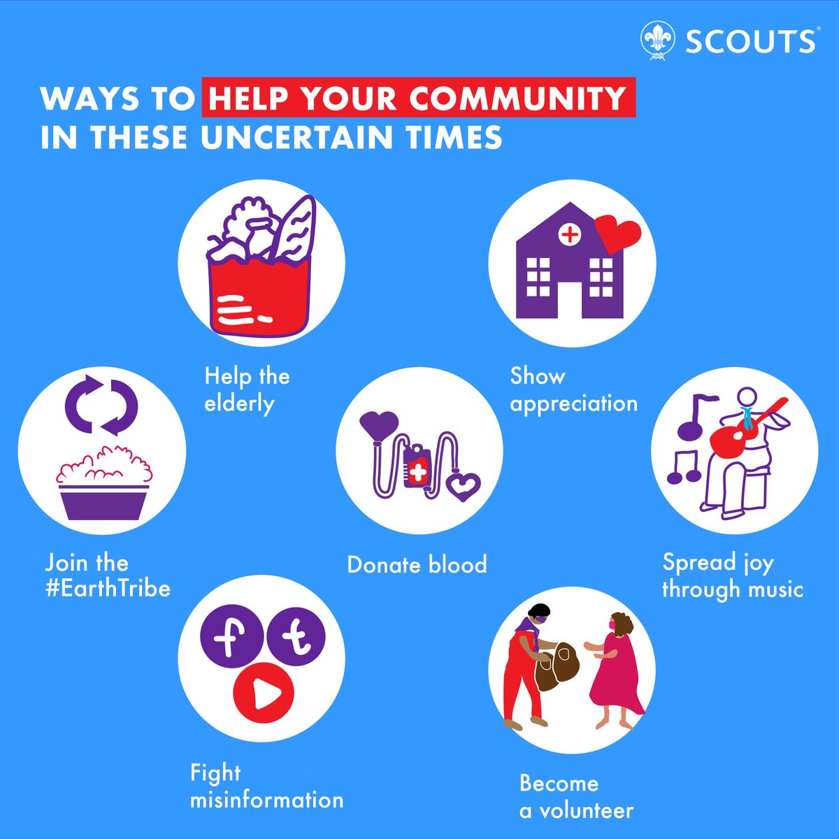 How can you make a difference in these challenging times? 🤔 This may vary depending where you live, but you’re sure to find inspiration from what #Scouts around the world have been up to, whether from home or in their communities. 😍 Stay kind &amp; safe! ⚜️ scout.org/node/582828