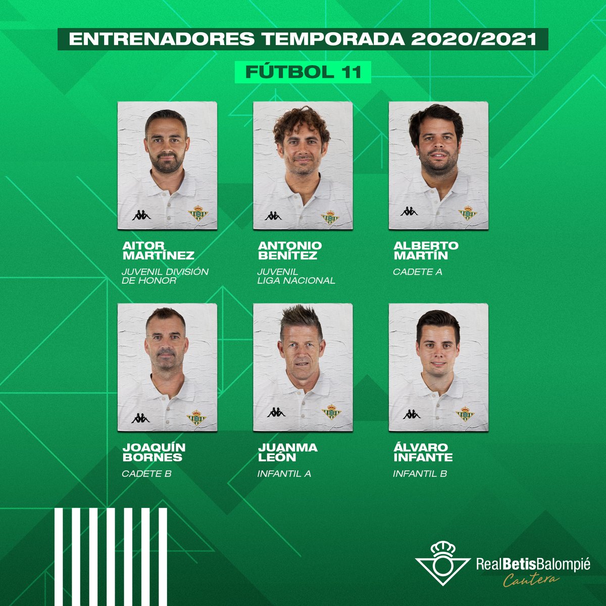 Quedan definidos también los banquillos de los equipos de Fútbol 11 ⚽💚👍

#CanteraBetis