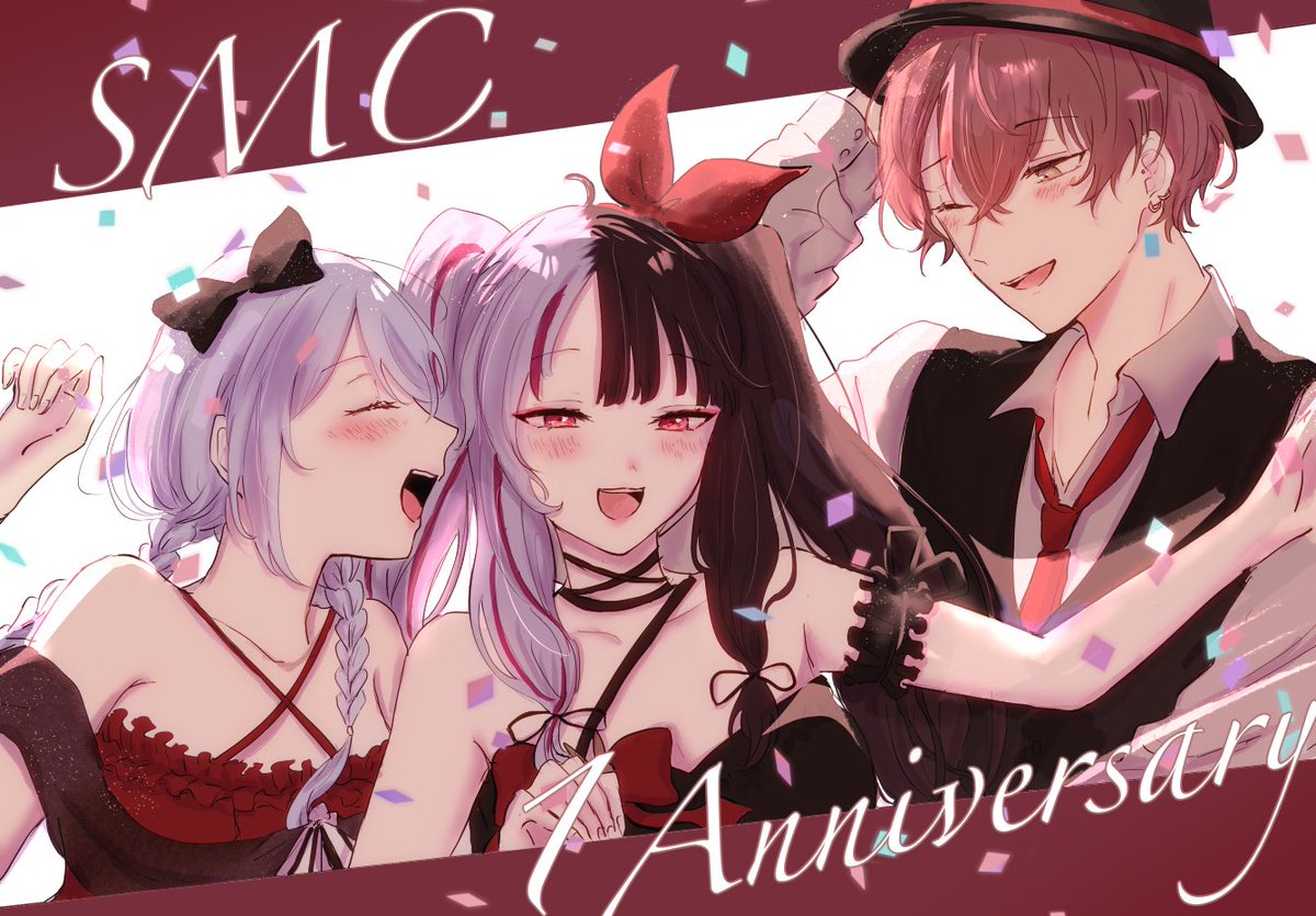 「おめでとうございます??
#SMC組一周年 
#はかせレポート 
#れなの鳥っく」|こむのイラスト