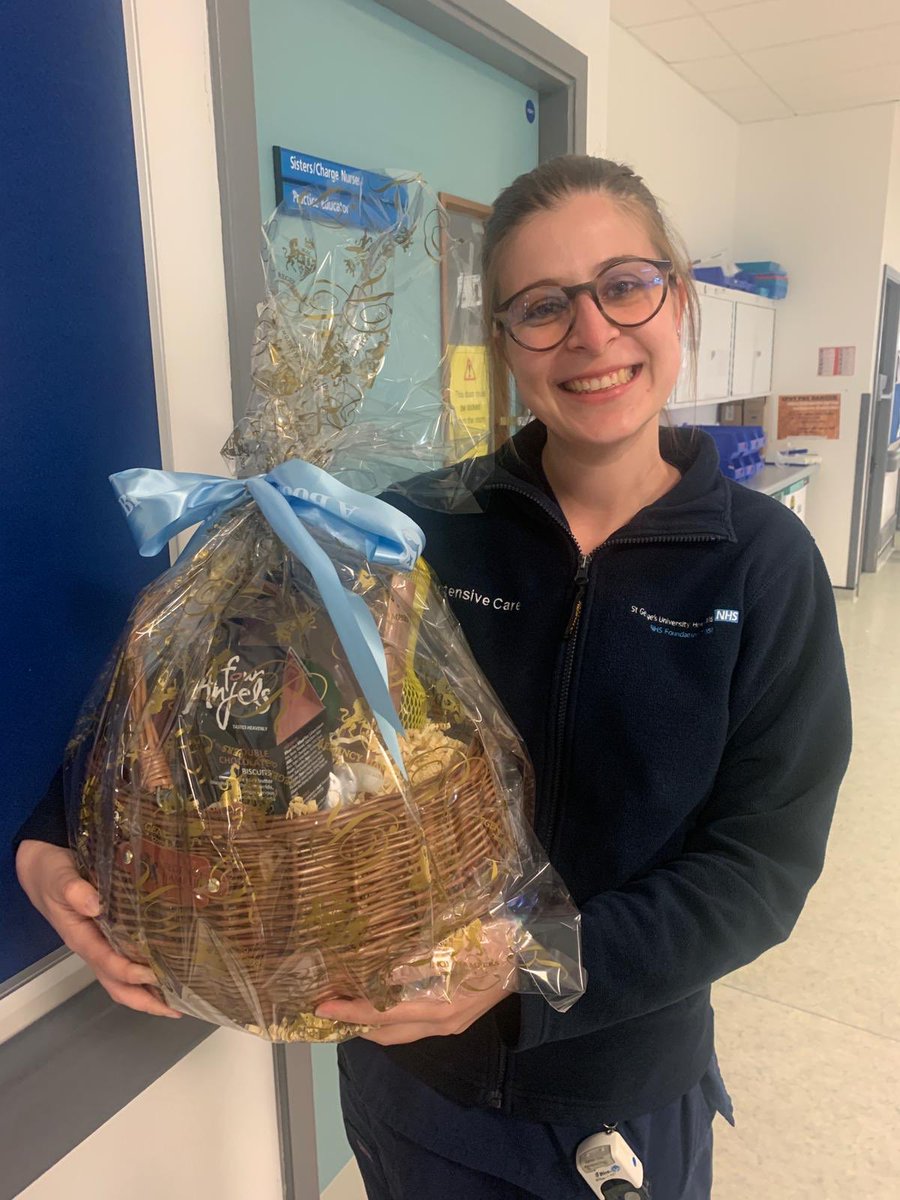 Another well deserved gift basket for one of our lovely nurses Carmen. Enjoy the goodies &amp; a well deserved rest 🥰🍾 

#aboostforthebrave #oneteam <a href="/aboostforthebr1/">A Boost for the Brave</a> #CTICU @StGeorgesTrust <a href="/BACCNUK/">BACCN 💙</a>