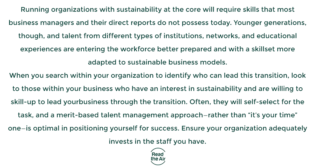 > SERIES - Achieving sustainability : How to get there ? < 

4 - Build an "A team"

This series is based on the book "Leading Sustainably—The path to sustainable business and how the SDGs changed everything". The book will be out in July 2020, from Routledge.

#Sustainability