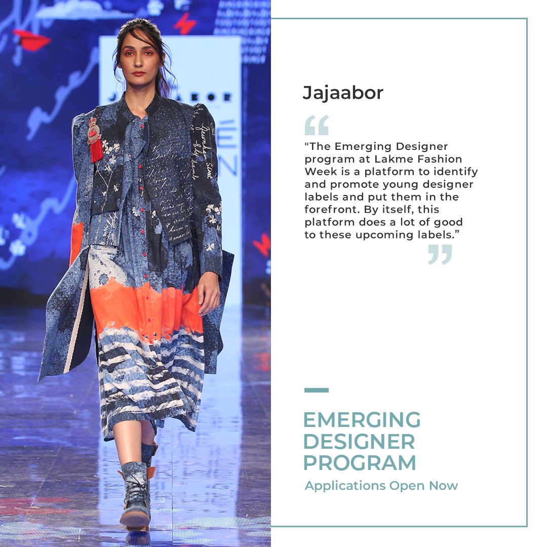 Befitting present-day Indian, #Jajaabor is renowned for creating designs that showcase a groundbreaking synthesis of culture meets universal.
Apply for the #EmergingDesignerProgram here - https://t.co/lczh6PSJXA
#LFW #LFW2020 #5DaysOfFashion #LakmeFashionWeek https://t.co/gg7eY3vDJS