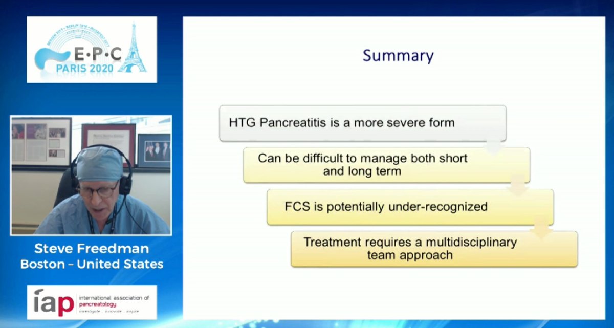 AESPANC's tweet photo. Acute pancreatitis and hypertriglyceridemia by Dr. Freedman. It's associated with higher morbi-mortality. It's important to consider familial chylomicronemia in cases of hyperTRG in a patient with atypical profile and poor response to usual treatment @EurPancClub #EPC2020Virtual https://t.co/wlpPEouBAm