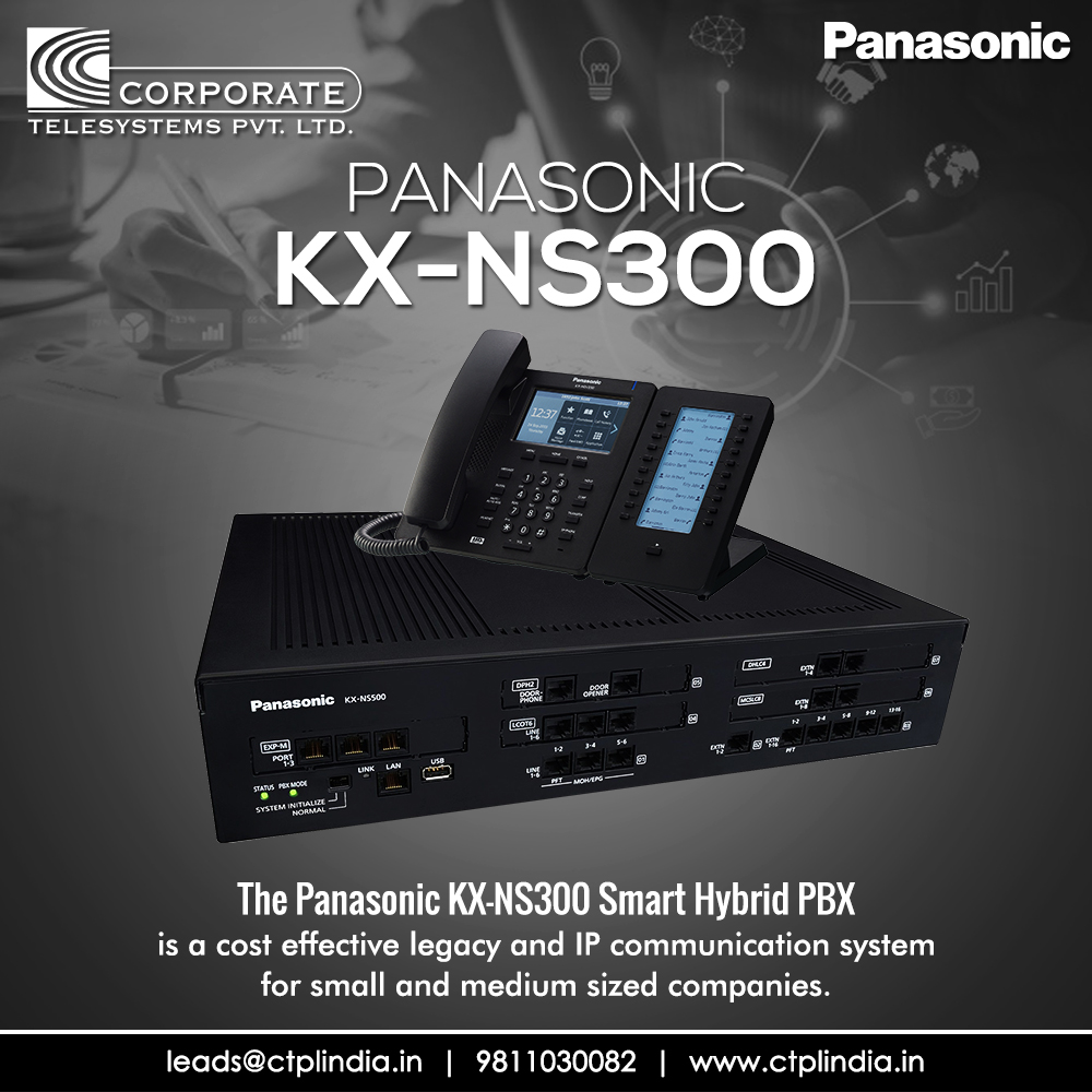 CTPLIndia's tweet photo. The Panasonic KX-NS300 Smart Hybrid PBX...
Read more at https://t.co/gaWTQe8jDq
Or call us at 011-47282828 | 9811030082
#CTPL #CTPLIndia #Panasonic #KXNS300 #HybridPBX #IPCommunication #Analog #IP #MobileLinking #VoiceMail #Chat #InstantMessaging https://t.co/iyIeATVcFF