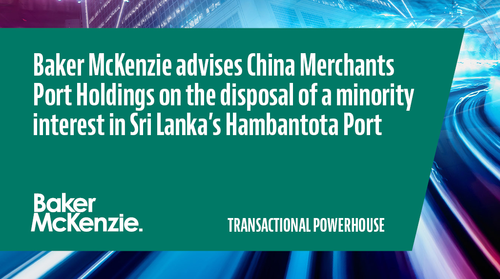 Baker McKenzie advised China Merchants Port Holdings on the sale of approximately 23.5% shareholding interest #transactionalpowerhouse
https://t.co/WXoGSH8xkr https://t.co/jGutTLGs8o