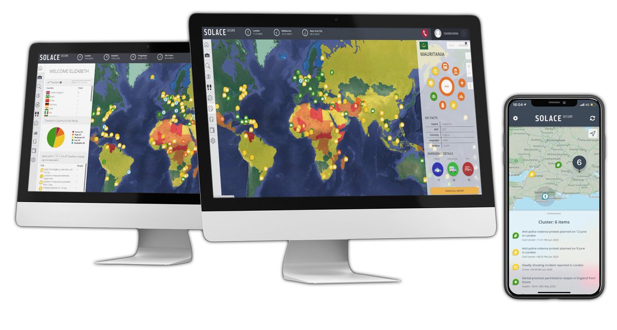 SolaceGlobal's tweet photo. Looking to now implement a #travelriskmanagement solution as part of your lessons learned?
#SolaceSecure supports our clients globally, 24/7. We understand the need to build solutions tailored to your requirements. Find out more: https://t.co/lZby7jSwcl https://t.co/vPj5CEtb5z