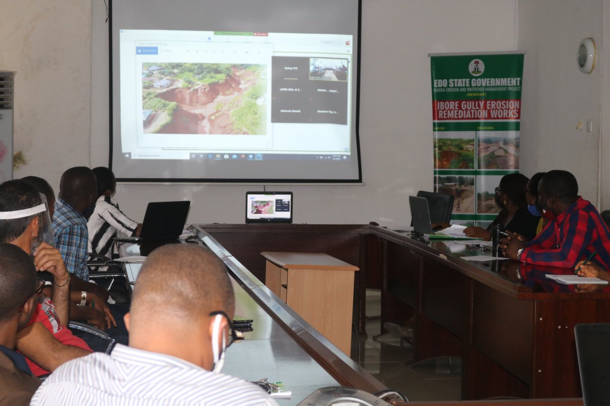 ENewmap's tweet photo. Edo NEWMAP holds a virtual Pre-Bid Conference in respect of tenders for procurement of contractor for the Reclamation, Channeling and Remediation Works at Iguosa Flood and Gully Erosion Site, Benin City. https://t.co/QwLim0lI1t