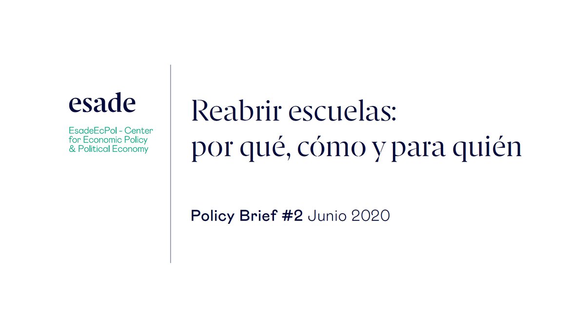 PolicyBrief nº2
@EsadeEcPol propone un modelo de vuelta a las aulas minimizando los riesgos epidemiológicos y los costes sociales y educativos
https://t.co/B2kuplq0c8 https://t.co/z0S5Iq4an7