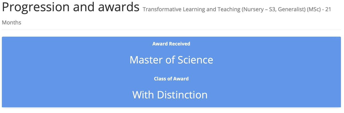 Worked harder than I have ever done to achieve this award. Beyond proud to be starting my teaching career with this. #MScTLT #transformativelearningandteaching #UniversityofEdinburgh