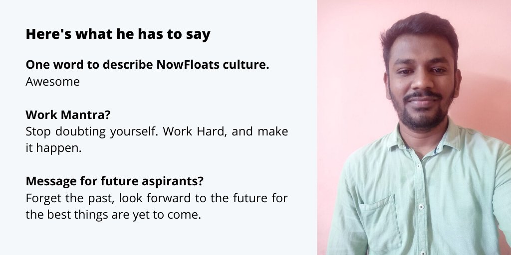 NowFloats's tweet photo. #NFteam Meet Mohhammad Akbar
Specialist - Boost Experience Growth, NowFloats

#nowfloats #insideNF #trusteddigitalpartner #NFfamily #NFmakers #NFteam https://t.co/xCb9wKcIfx